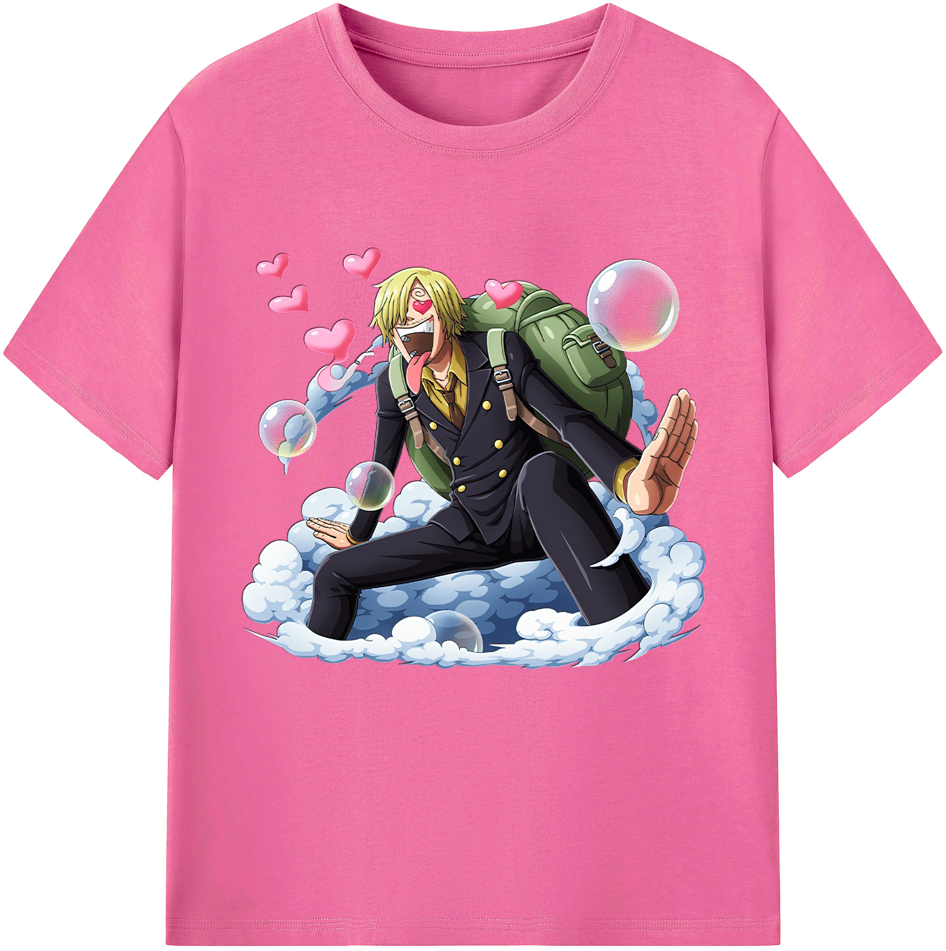 （画像用） ワンピース サンジ ONE PIECE Sanji レディースカジュアルプリントTシャツ（綿100％）